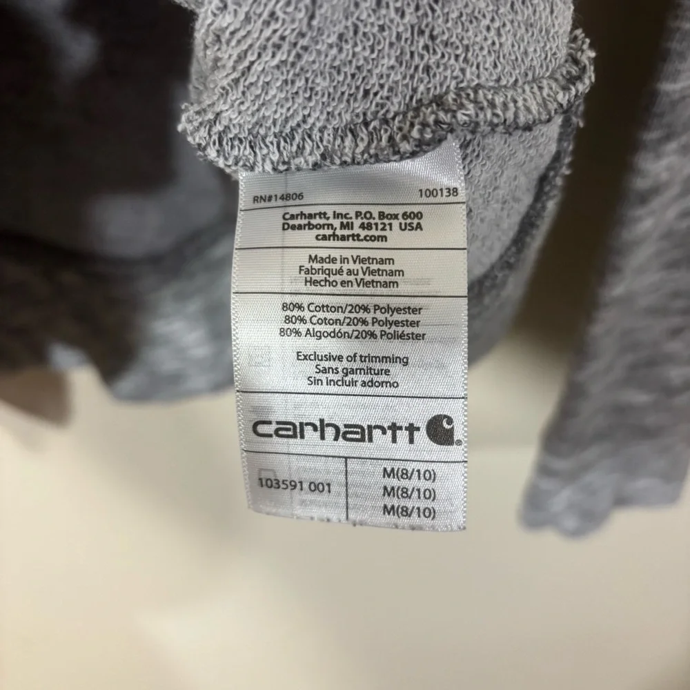 Carhartt Women’s Marled Gray Hooded Sweater Size M - Picture 4 of 5